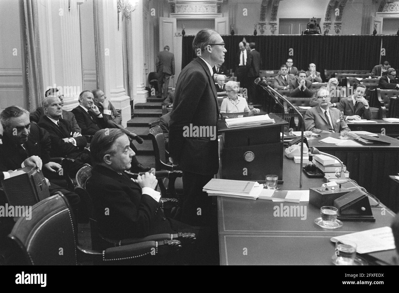 Camera dei rappresentanti, risposta del governo dopo i dibattiti di ieri sulle considerazioni generali, 15 ottobre 1970, politica, Paesi Bassi, foto agenzia stampa del xx secolo, notizie da ricordare, documentario, fotografia storica 1945-1990, storie visive, Storia umana del XX secolo, che cattura momenti nel tempo Foto Stock