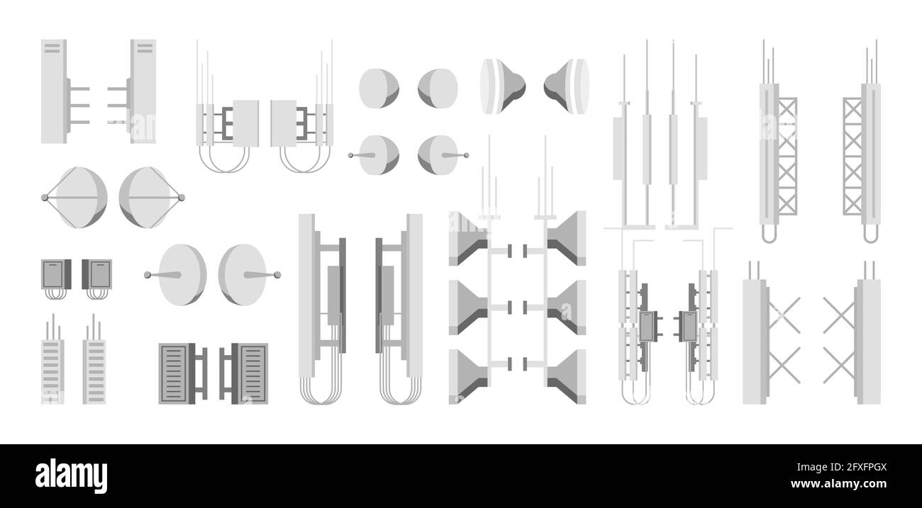 Trasmissione elementi della torre cellulare. Illustrazione Vettoriale