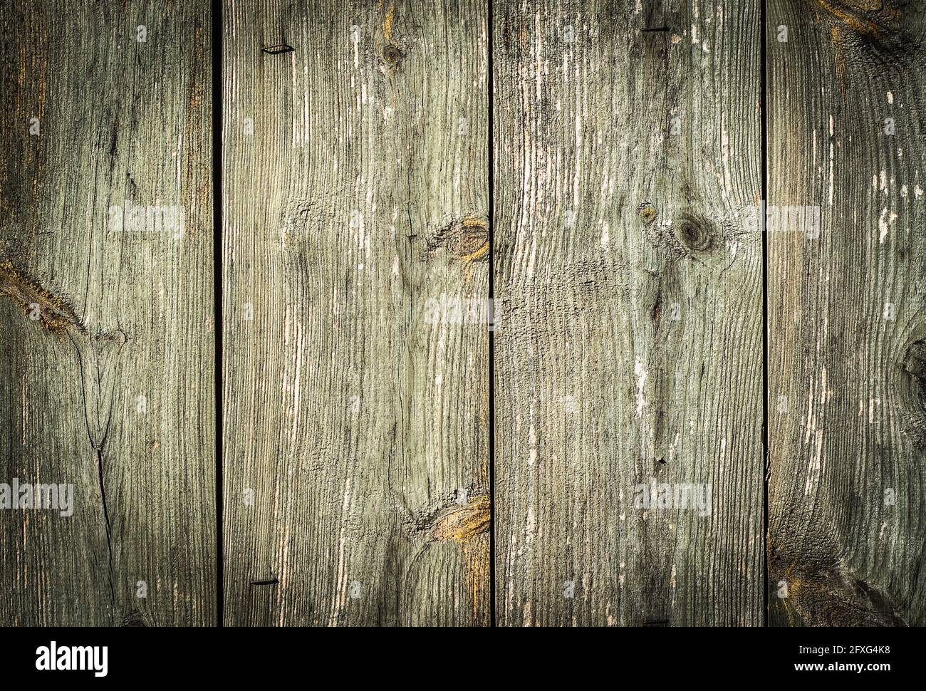 Struttura di sfondo in legno. Vecchie tavole di legno texture sfondo con vignette. Foto Stock