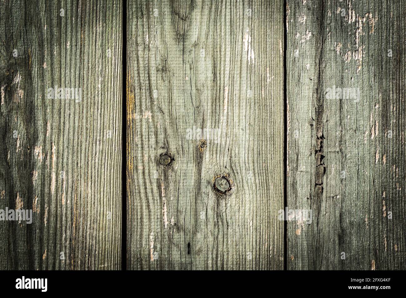 Struttura di sfondo in legno. Vecchie tavole di legno texture sfondo con vignette. Foto Stock
