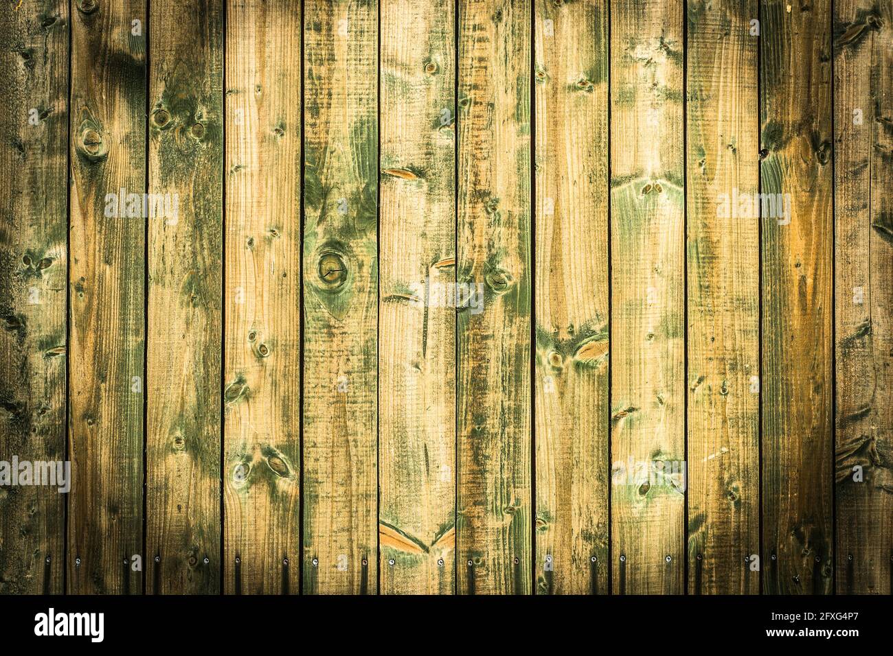 Struttura di sfondo in legno. Vecchie tavole di legno texture sfondo con vignette. Foto Stock