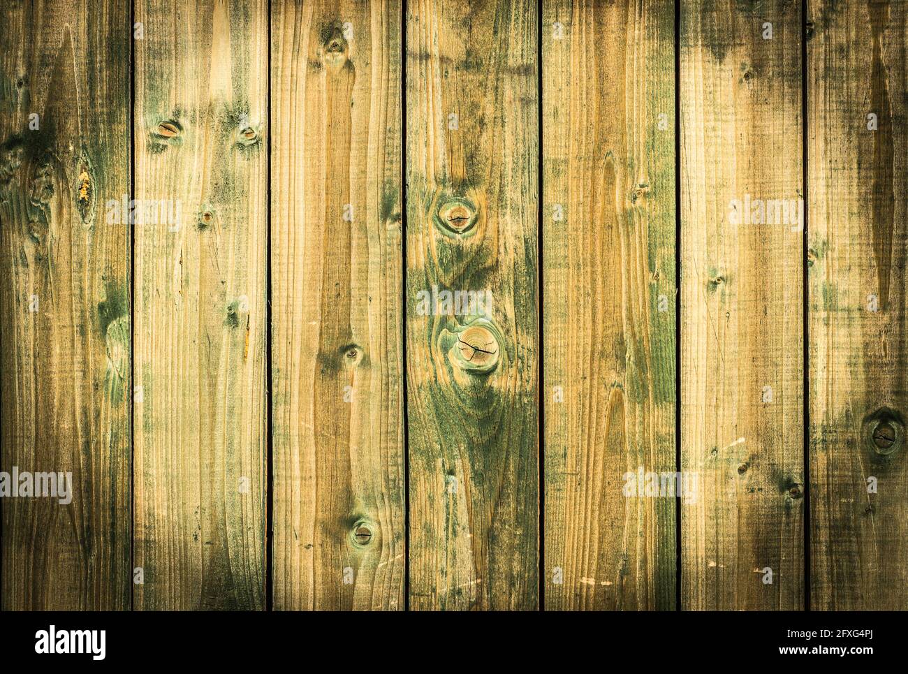 Struttura di sfondo in legno. Vecchie tavole di legno texture sfondo con vignette. Foto Stock