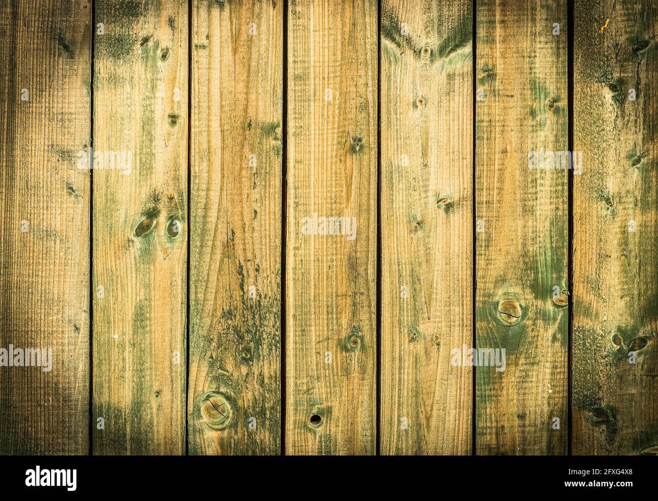 Struttura di sfondo in legno. Vecchie tavole di legno texture sfondo con vignette. Foto Stock