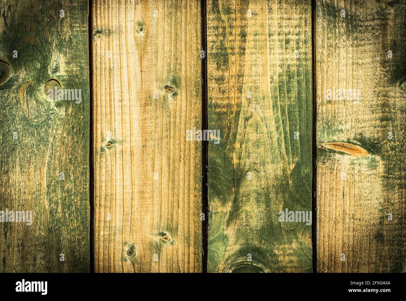 Struttura di sfondo in legno. Vecchie tavole di legno texture sfondo con vignette. Foto Stock