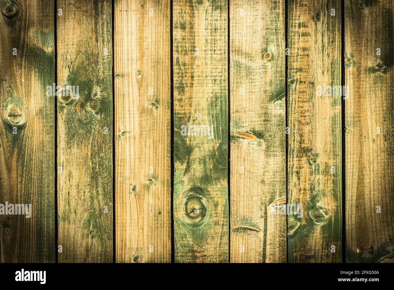 Struttura di sfondo in legno. Vecchie tavole di legno texture sfondo con vignette. Foto Stock