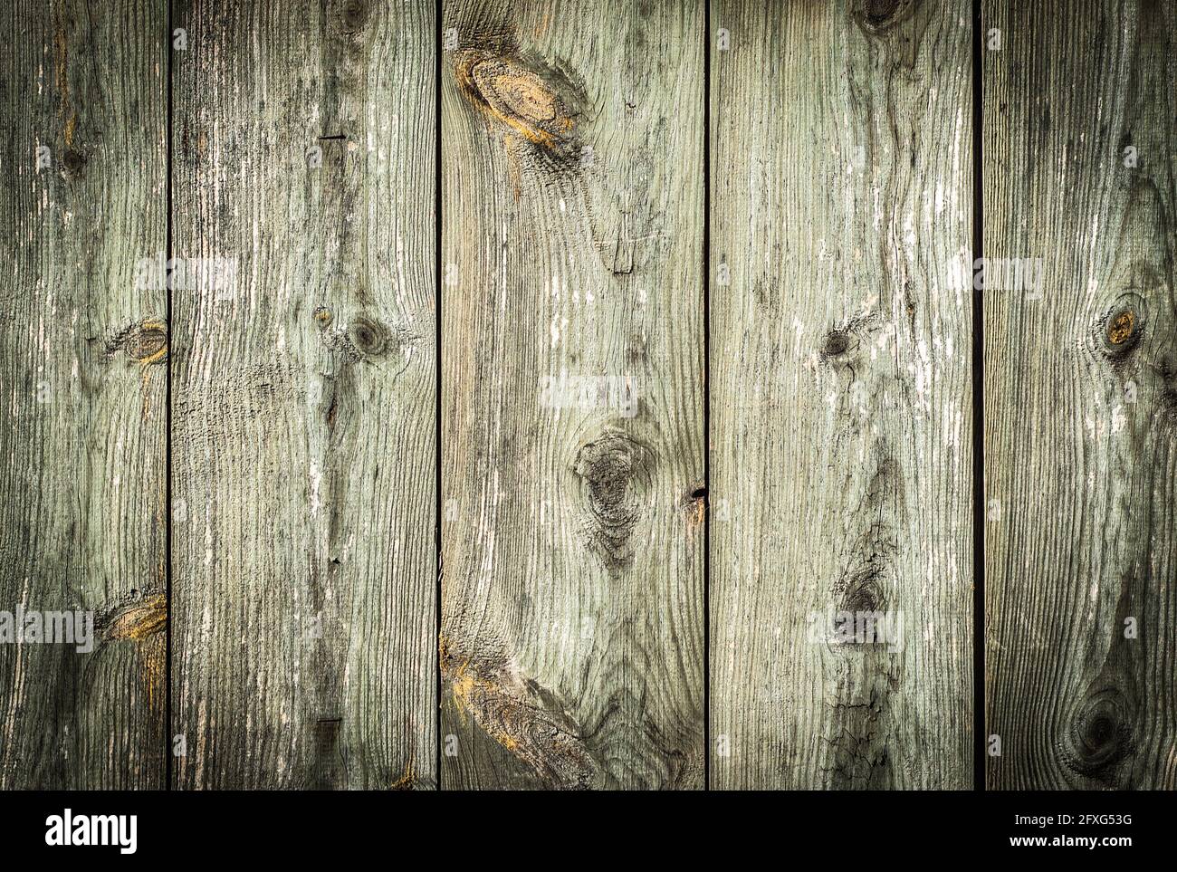 Struttura di sfondo in legno. Vecchie tavole di legno texture sfondo con vignette. Foto Stock