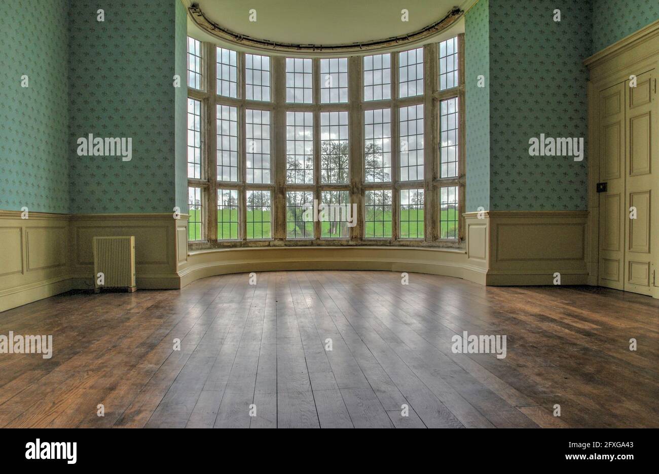 Kirby Hall del XVI secolo, un esempio di casa prodigio elisabettiana, vicino a Gretton, Northamptonshire, Regno Unito Foto Stock