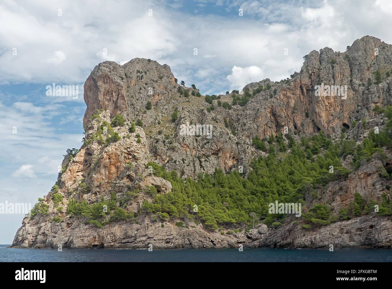 Maiorca 2018: La costa della Serra de Tramuntana tra Port de Soller e SA Calobra Foto Stock