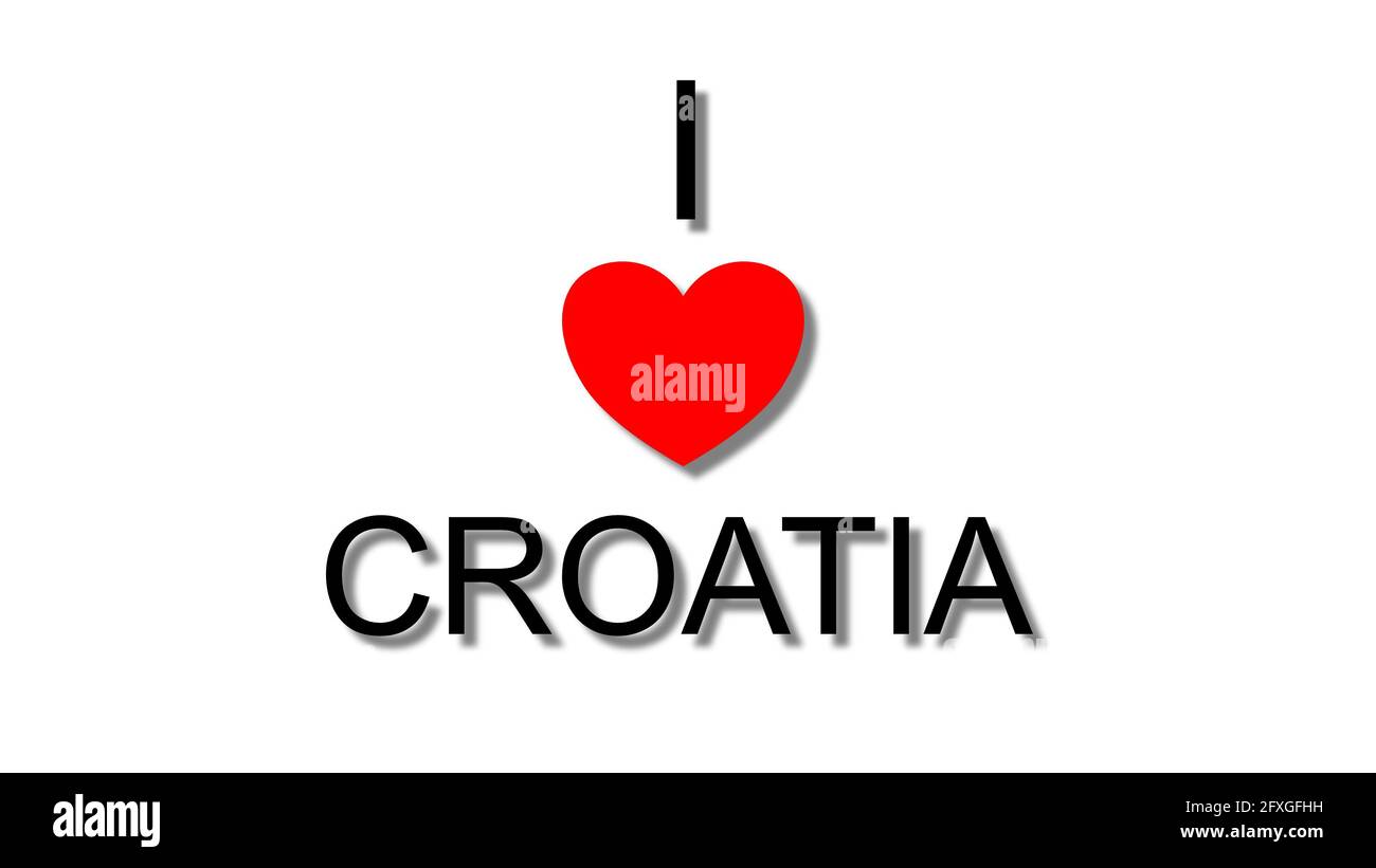 amo il cuore rosso della croazia Foto Stock