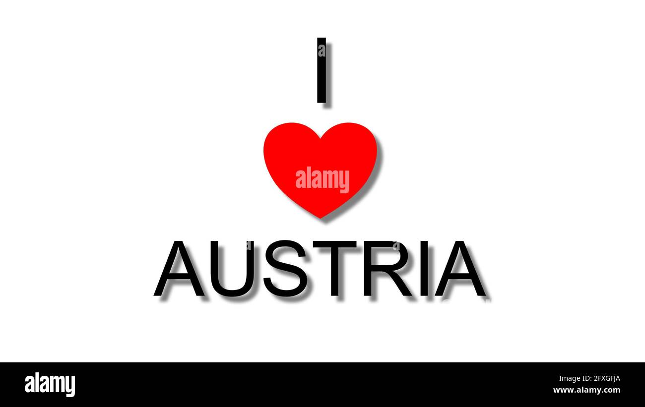 amo il cuore rosso dell'austria Foto Stock