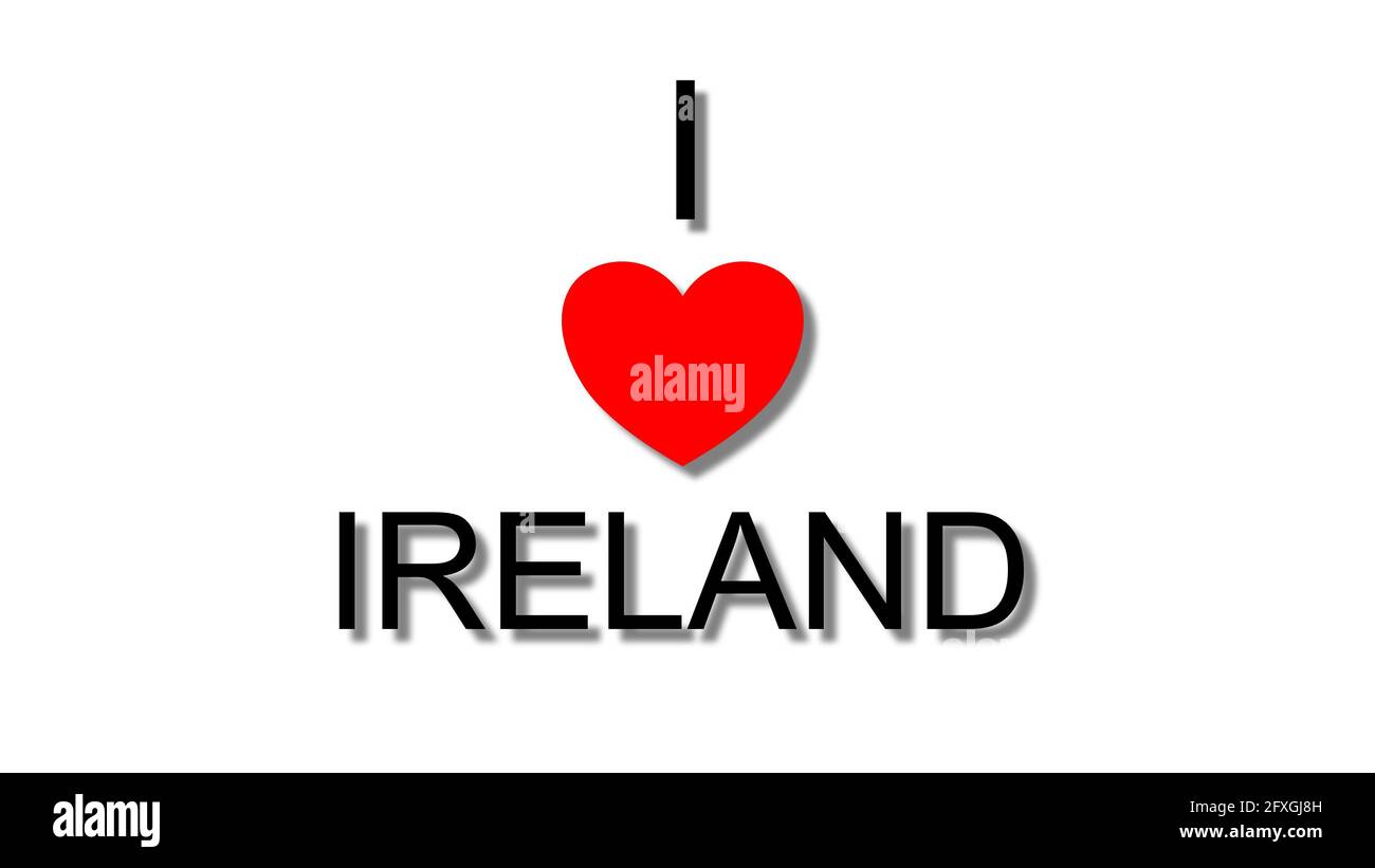 amo il cuore rosso dell'irlanda Foto Stock