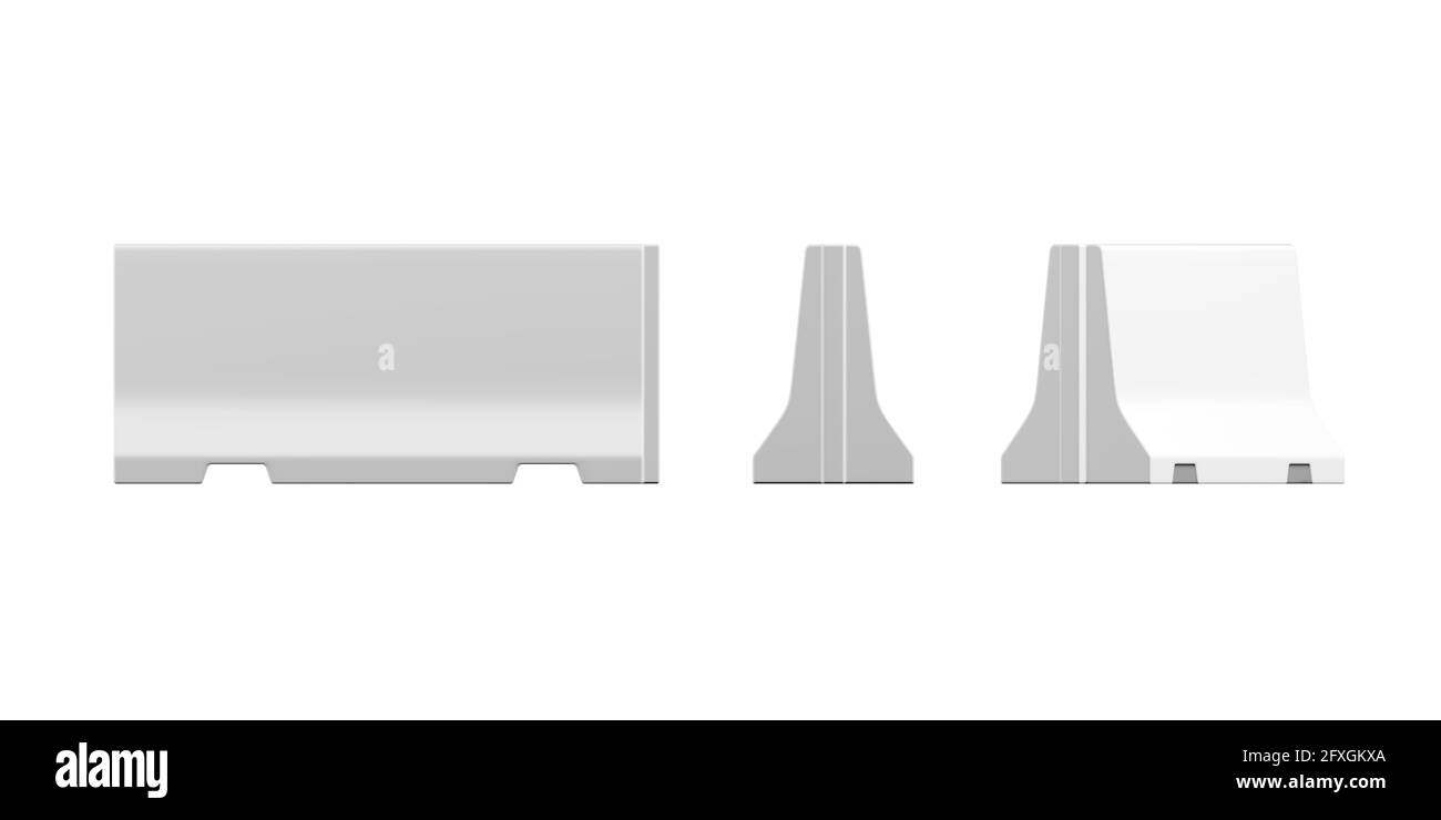 Bricade in cemento, mockup isolato su sfondo bianco - rendering 3d Foto Stock