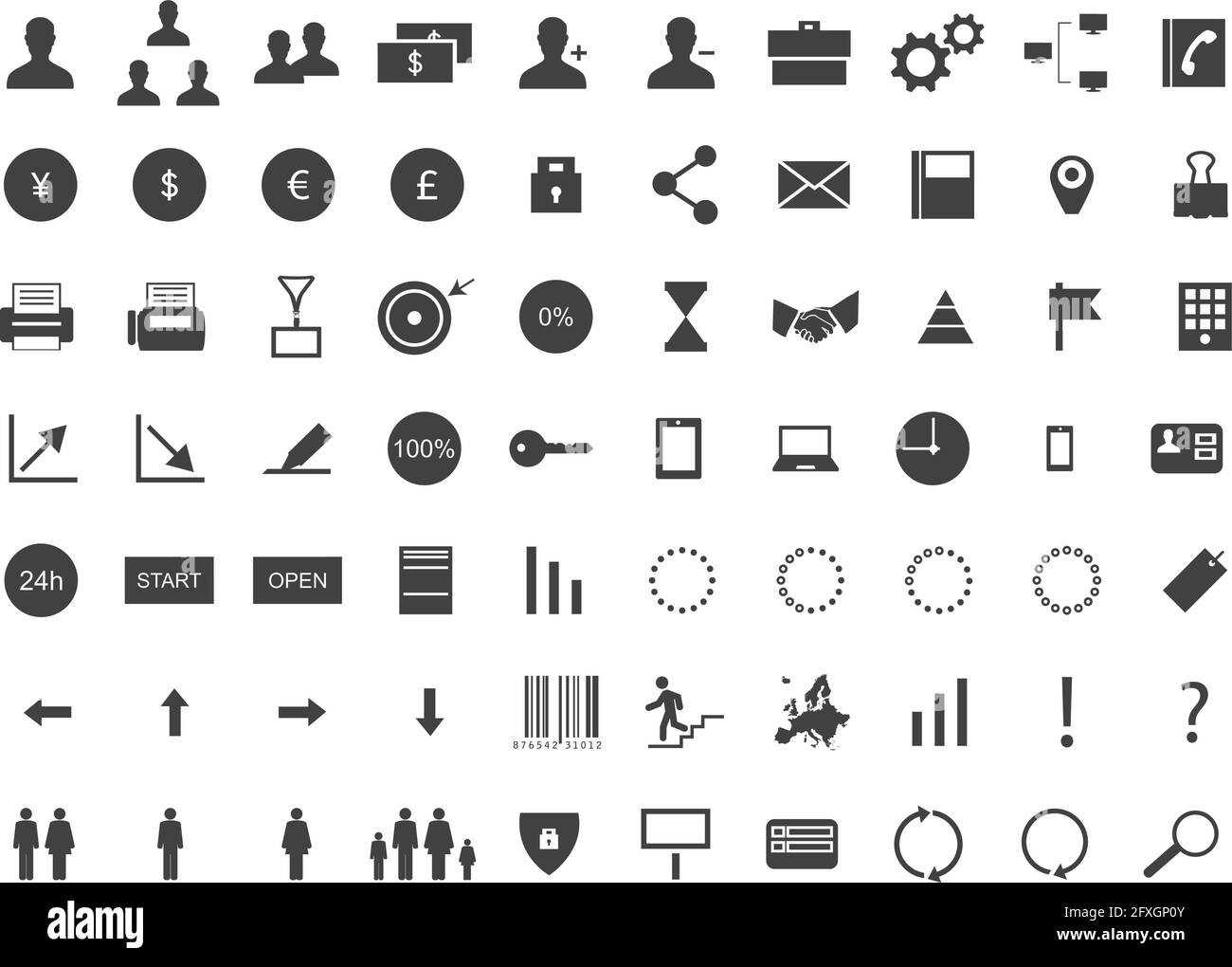 Web icon set - denaro, finanza, pagamenti. Illustrazione Vettoriale