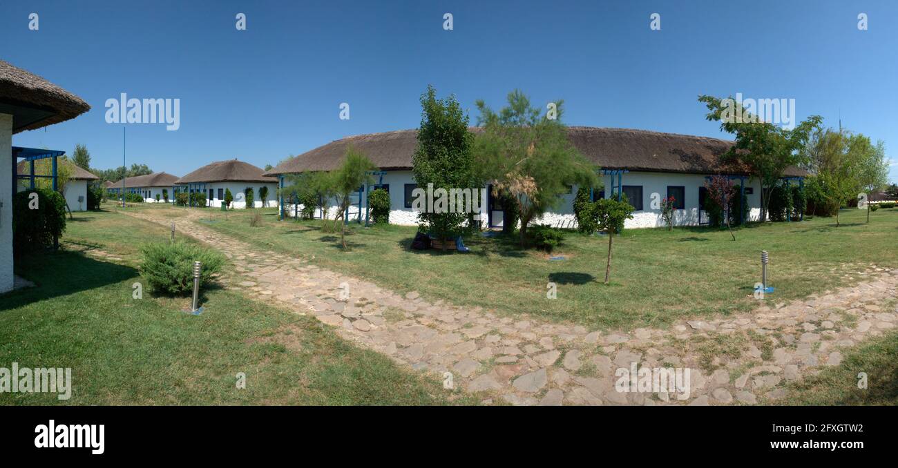 Villaggio di Gura Portitei, penisola di Portita sul delta del Danubio, file grande, Romania, Europa dell'Est Foto Stock