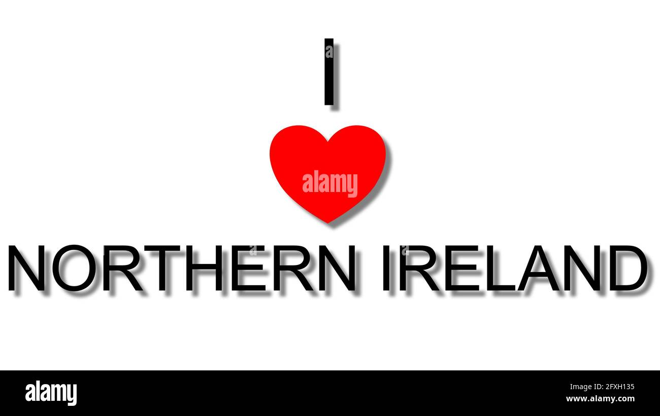 amo il cuore rosso dell'irlanda del nord Foto Stock