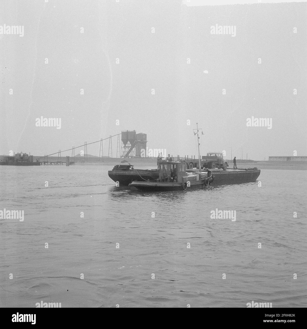 Chiusura della Lauwerszee, la fossa di costruzione, 3 giugno 1964, Chiusure, Costruzioni, Paesi Bassi, agenzia stampa del XX secolo foto, notizie da ricordare, documentario, fotografia storica 1945-1990, storie visive, Storia umana del XX secolo, che cattura momenti nel tempo Foto Stock