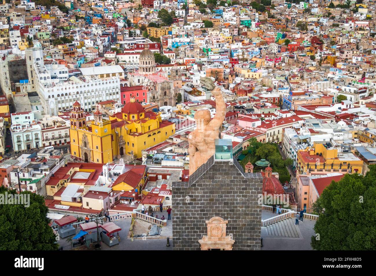 Vista aerea del centro storico di Guanajuato a Guanajuato, Messico. Foto Stock