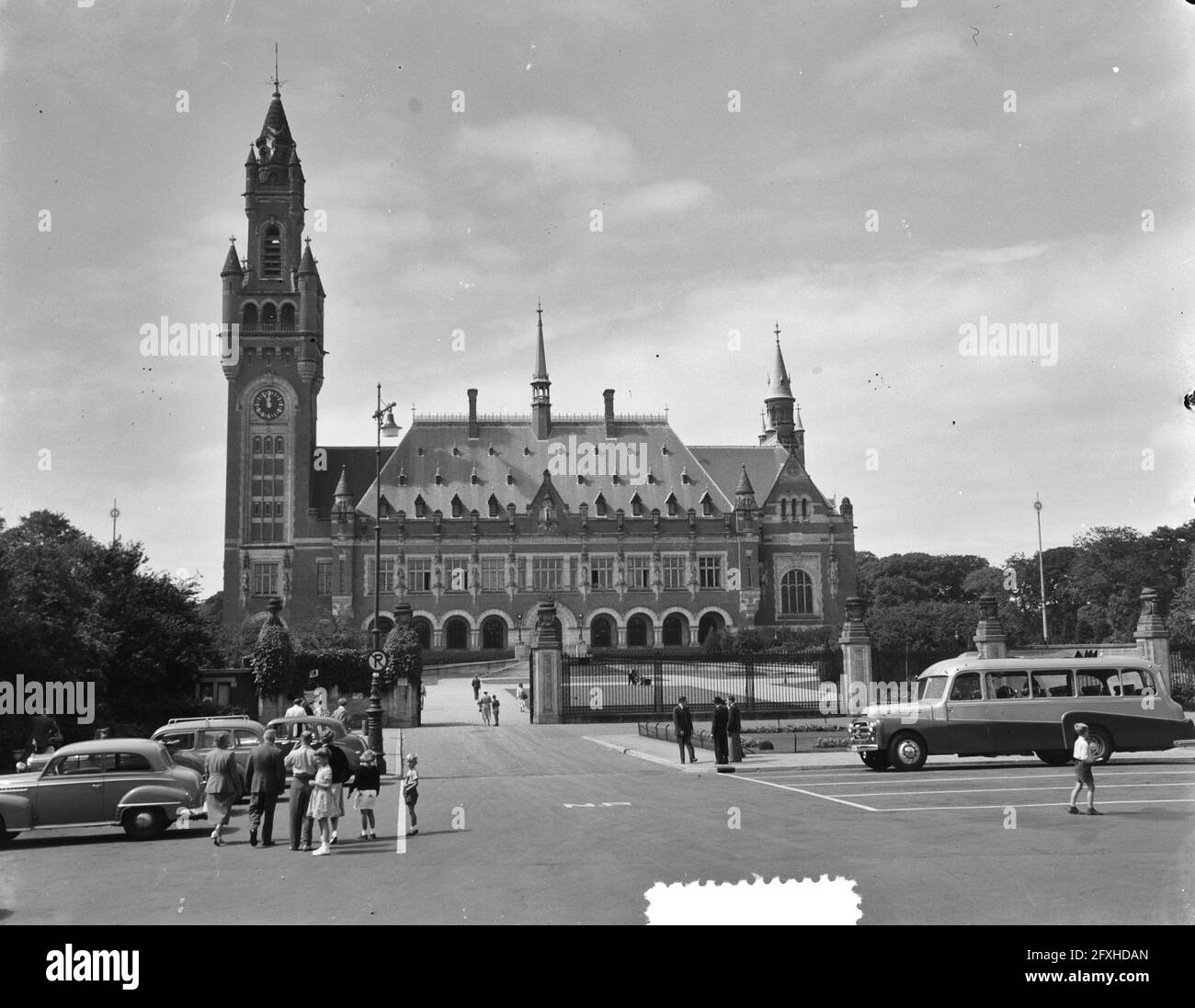 Palazzo della pace all'Aia, 4 agosto 1952, Paesi Bassi, foto agenzia stampa del XX secolo, notizie da ricordare, documentario, fotografia storica 1945-1990, storie visive, Storia umana del XX secolo, che cattura momenti nel tempo Foto Stock