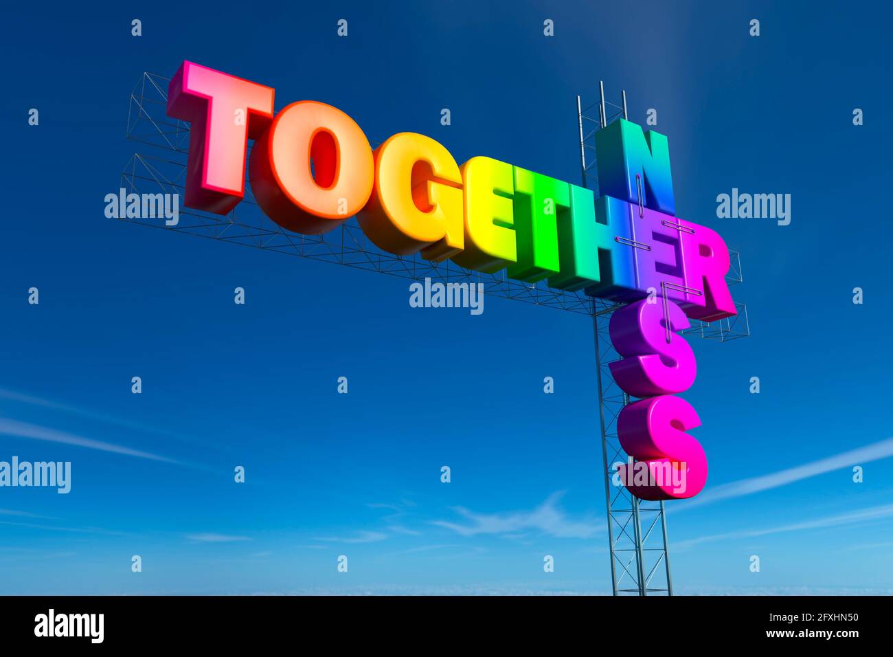 Segno di togetherness multicolore dell'immagine generata digitalmente Foto Stock