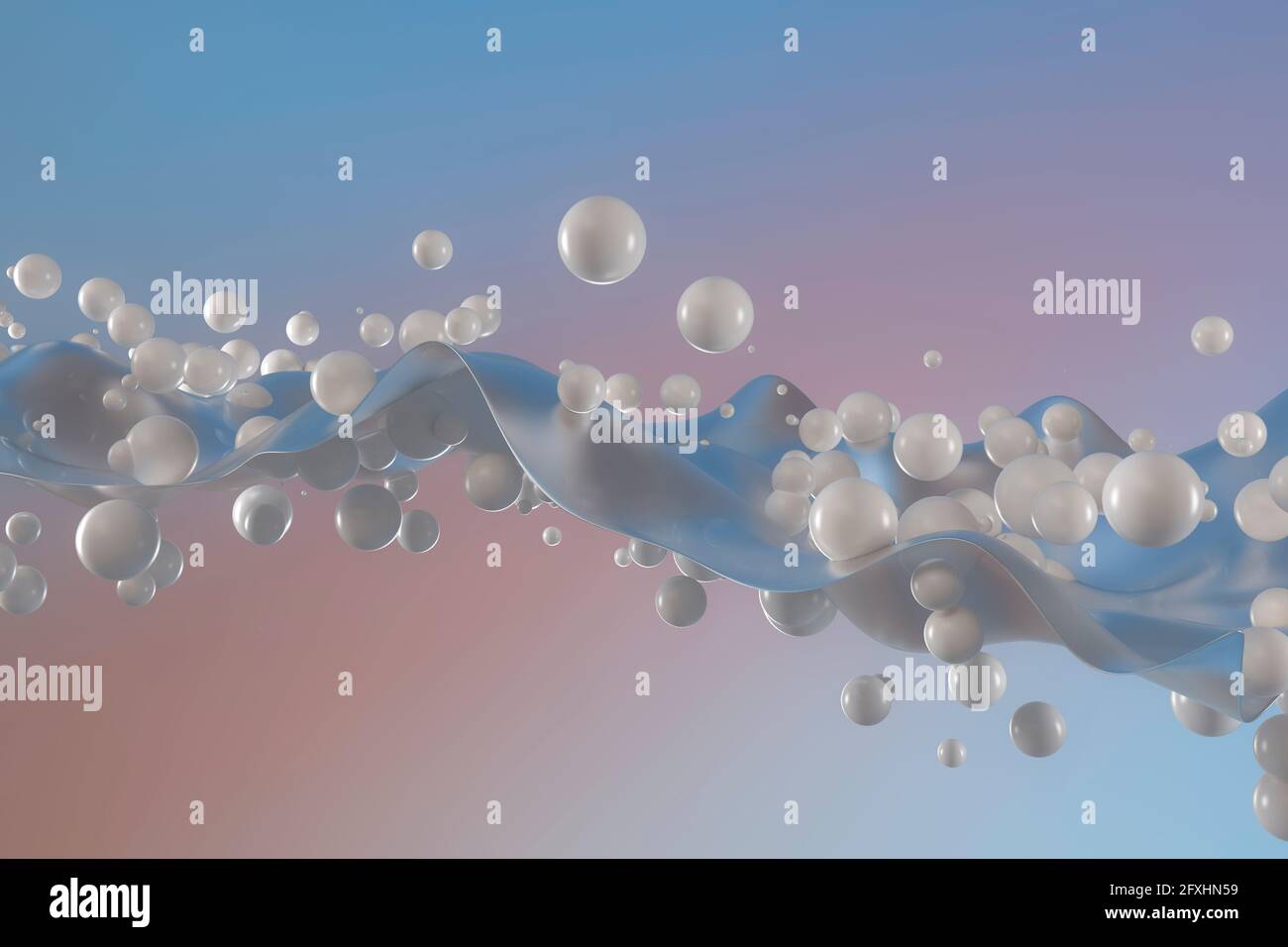 Immagine generata digitalmente bolle bianche astratte Foto Stock