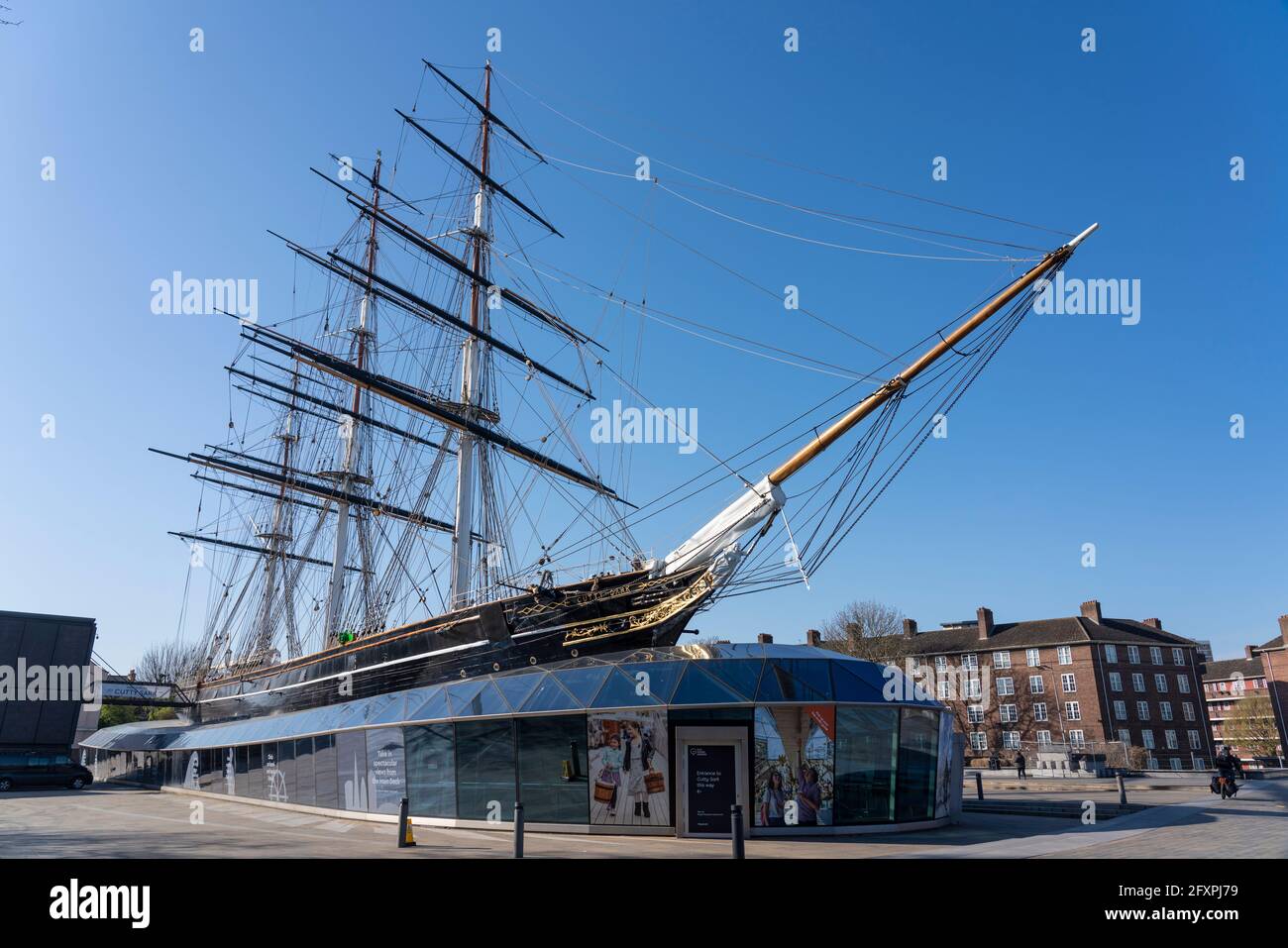 Cutty Sark, Royal Museum, patrimonio dell'umanità dell'UNESCO, Greenwich, Londra, Inghilterra, Regno Unito, Europa Foto Stock