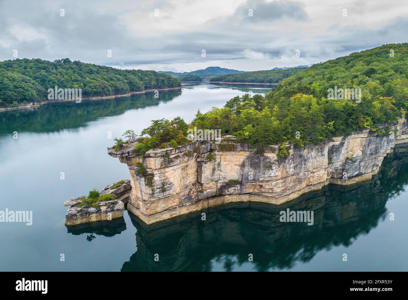 Rocky Point sul lago Summersville, West Virginia, Stati Uniti d'America, Nord America Foto Stock