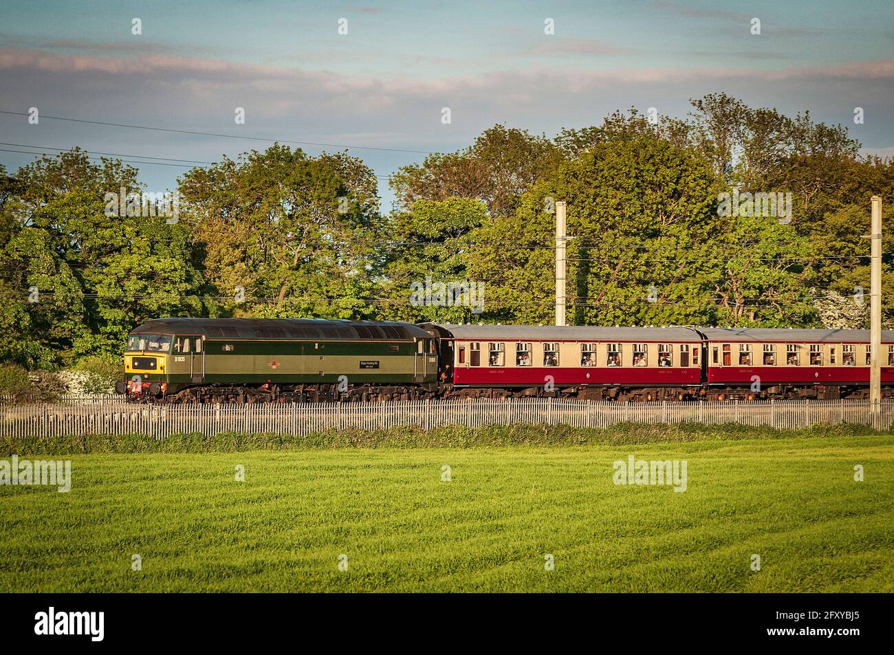 Locomotiva diesel Roger Hosking ma sul ramo di ritorno dell' Fellsman' railtour da Crewe a Carlisle e ritorno Accomodati per la ferrovia Carlisle Foto Stock