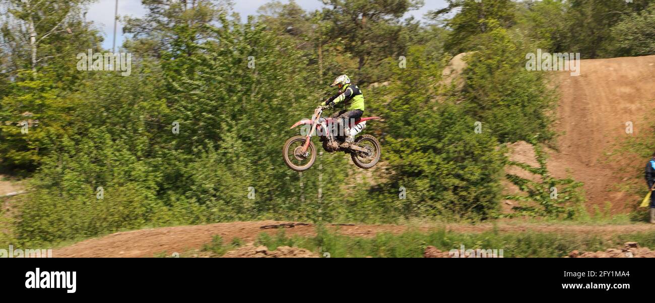 gara un enduro in motocross Foto Stock