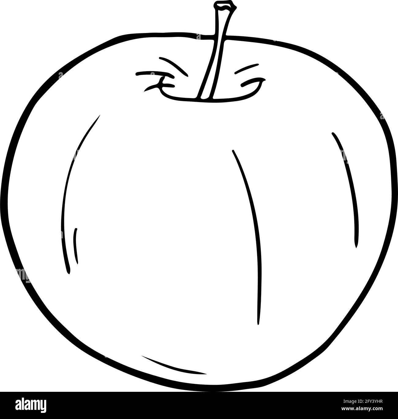 mela disegnata a mano in stile doodle. Illustrazione Vettoriale