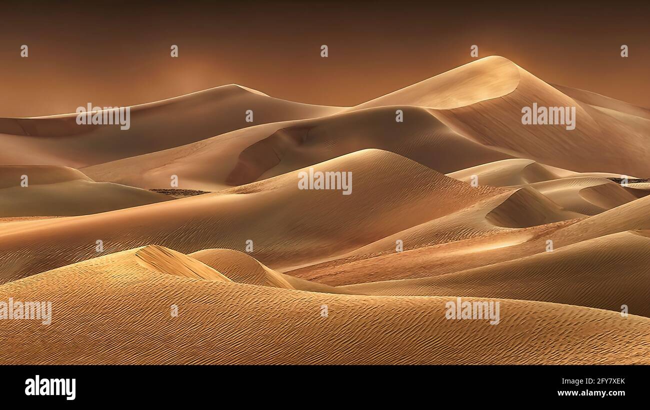 Splendido paesaggio desertico delle dune di sabbia in Arabia Saudita. Foto Stock
