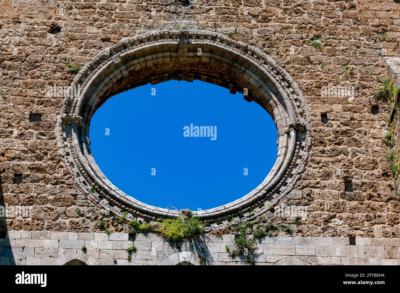 Le rovine dell'Abbazia di San Galgano in Toscana, Itay Foto Stock