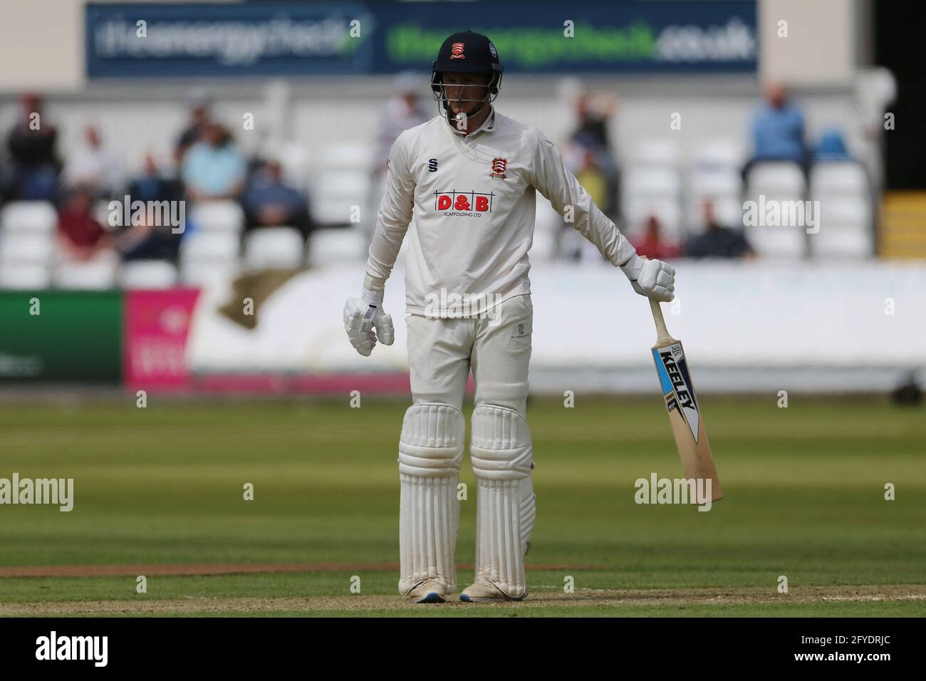 CHESTER LE STREET, REGNO UNITO. 27 MAGGIO Michael Pepper dell'Essex durante la partita del campionato della contea di LV tra il Durham County Cricket Club e l'Essex a Emirates Riverside, Chester le Street giovedì 27 maggio 2021. (Credit: Mark Fletcher | MI News) Credit: MI News & Sport /Alamy Live News Foto Stock