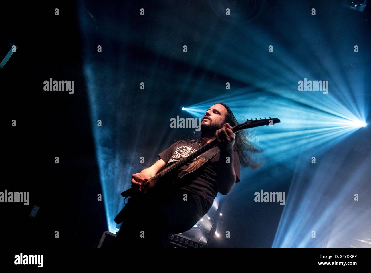 MILANO, ITALIA - 22 GIUGNO: Il chitarrista Christian Andreu di Gojira si esibisce dal vivo sul palco 22 giugno 2017 ad Alcatraz, Milano, Italia Foto Stock