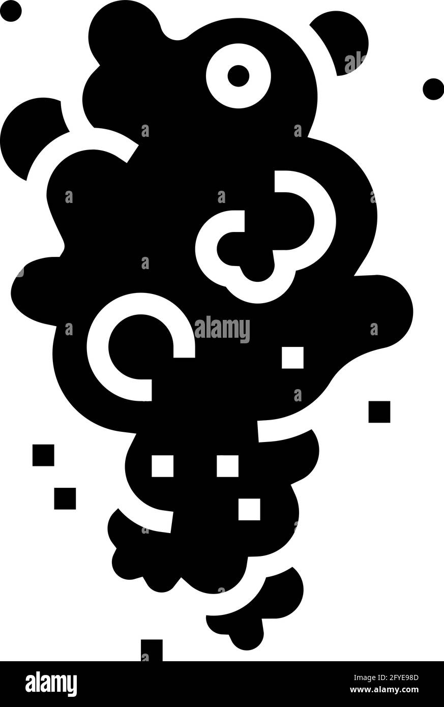 illustrazione vettoriale dell'icona del glifo del fumo di vapore Illustrazione Vettoriale