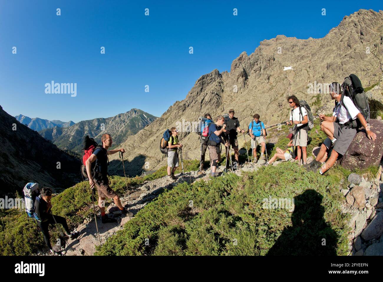 FRANCIA, HAUTE-CORSE (2B) GR 20 NORD, RIFUGIO TIGHJETTU 1683 M. Foto Stock