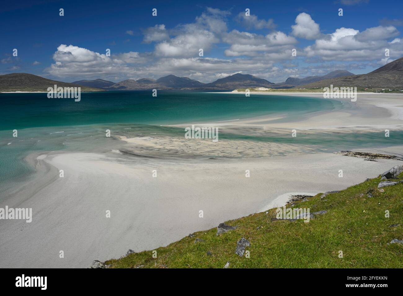 Seilebost e Luskentire spiagge da un alto punto di vista Foto Stock