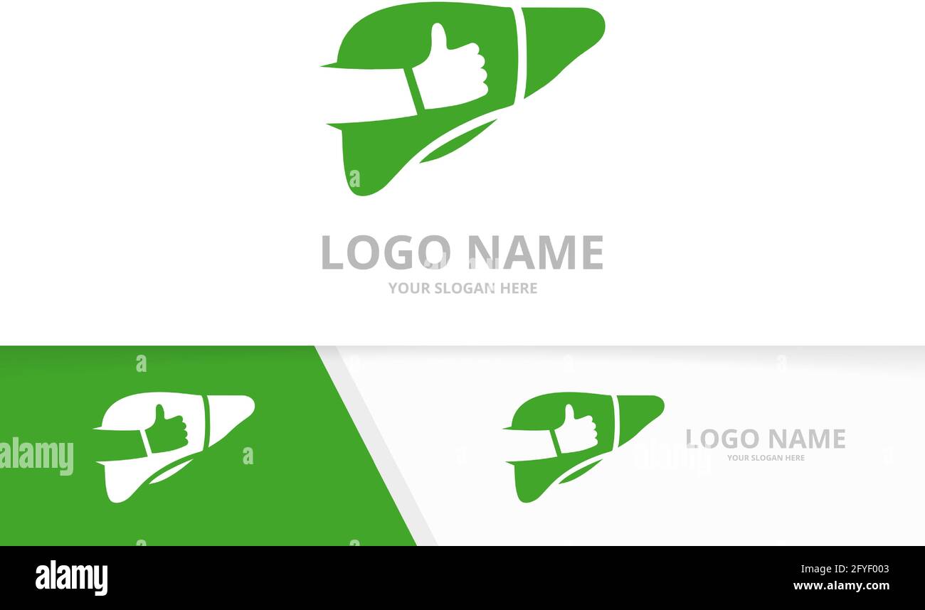 Combinazione di fegato vettoriale e logo simile. Miglior modello di progetto per logotipo di organo. Illustrazione Vettoriale