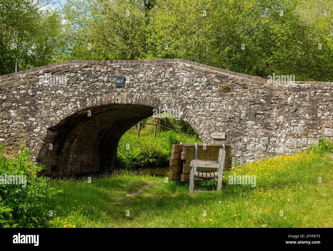 Bridge 162, Monmouthshire e Brecon Canal, Powys, Galles, Regno Unito Foto Stock
