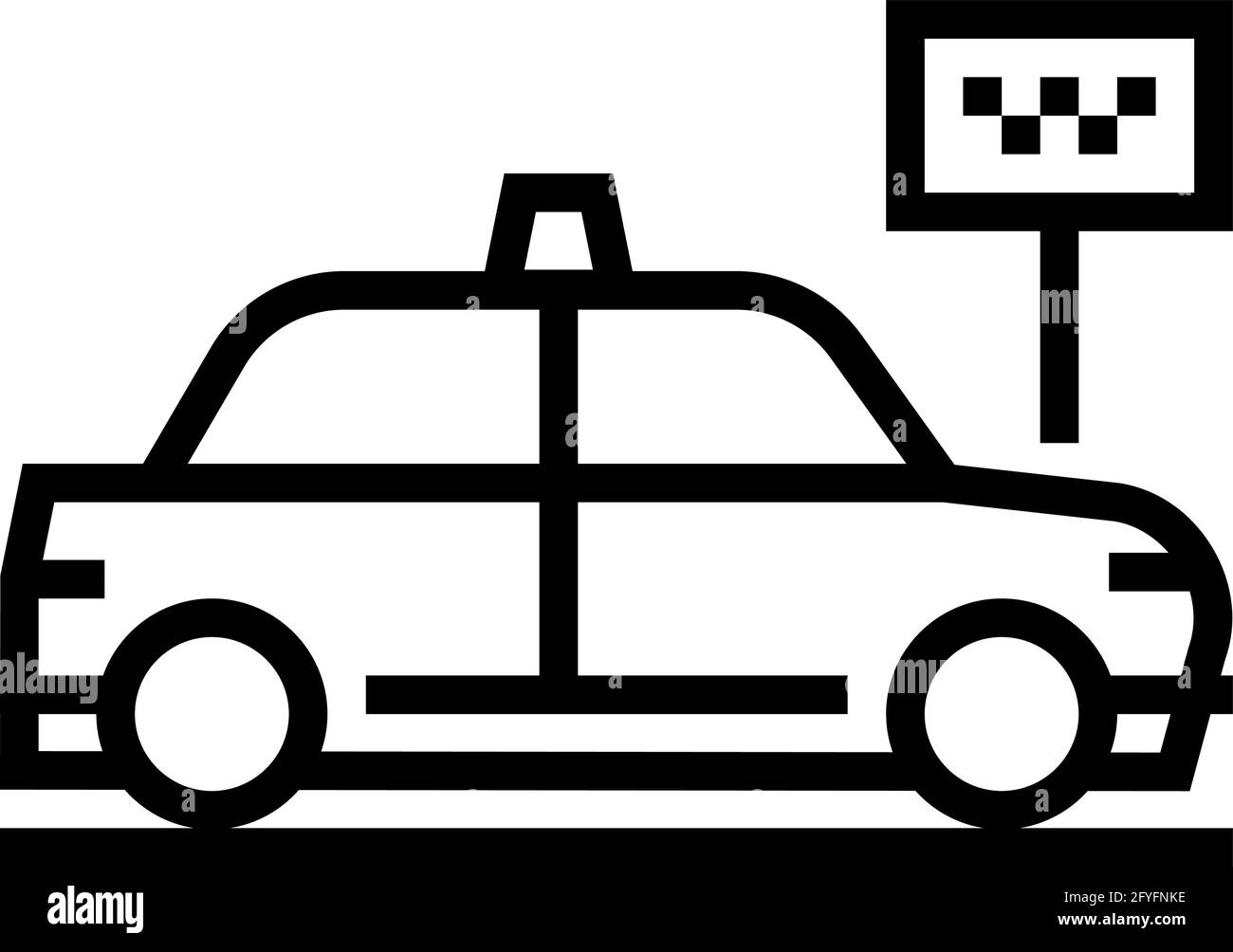 immagine vettoriale dell'icona della linea del motel della fermata del taxi Illustrazione Vettoriale