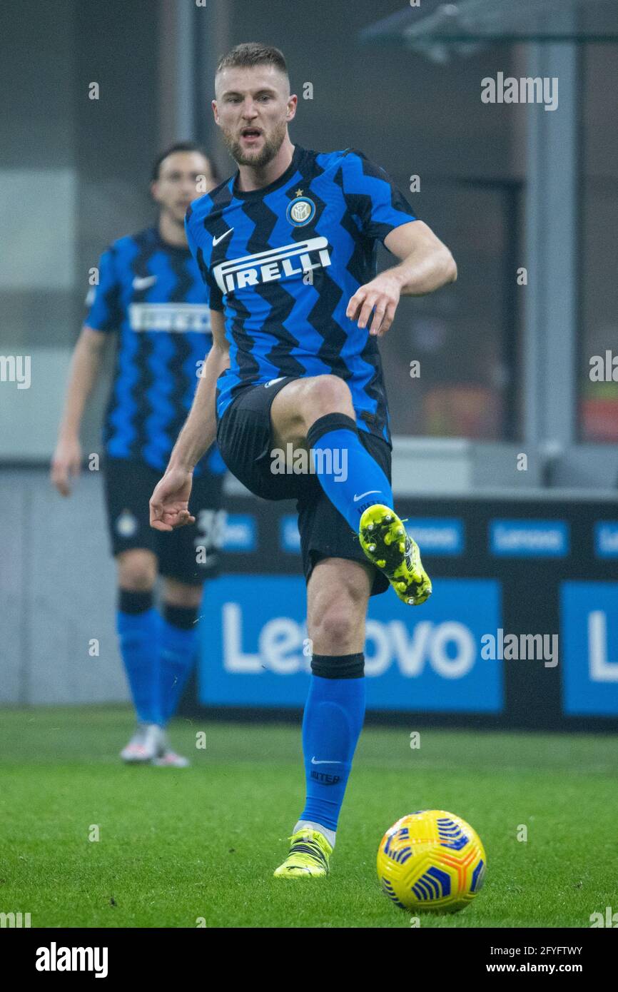 Milano, Italia - 2 febbraio 2021 coppa semifinale Inter vs juventus - skriniar milano Foto Stock