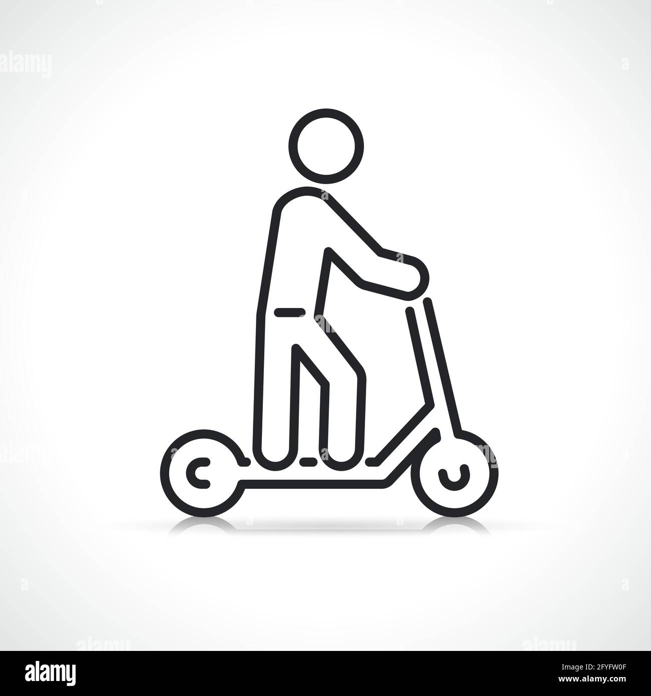icona della linea scooter o kick bike isolata Illustrazione Vettoriale