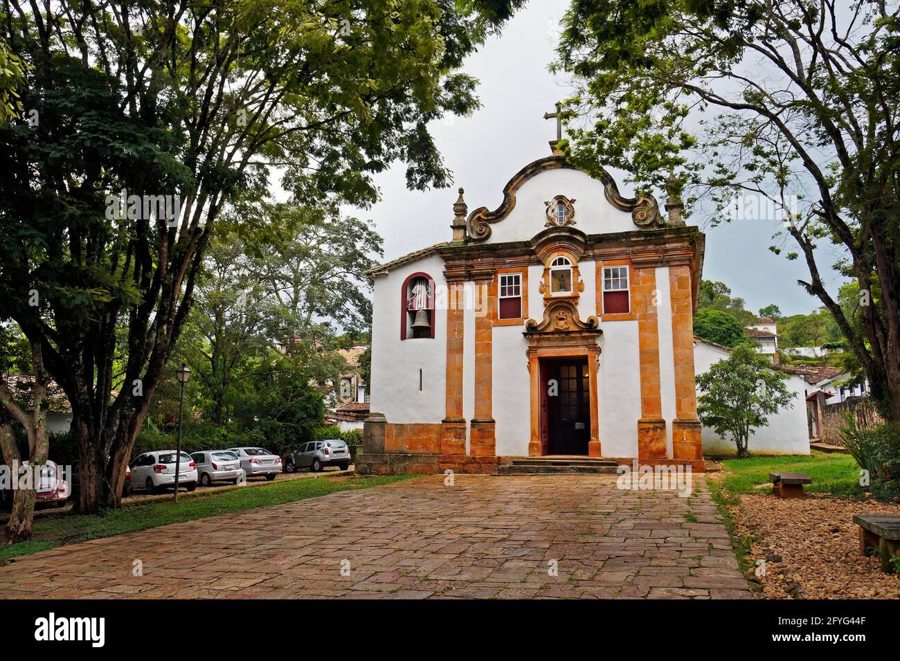Chiesa barocca a Tiradentes, Minas Gerais, Brasile Foto Stock