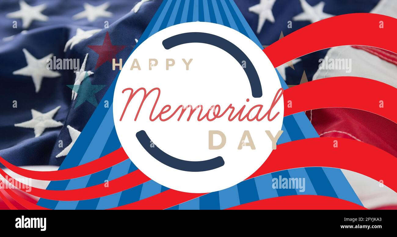 Composizione del testo Happy Memorial Day con schema di bandiera americana Foto Stock