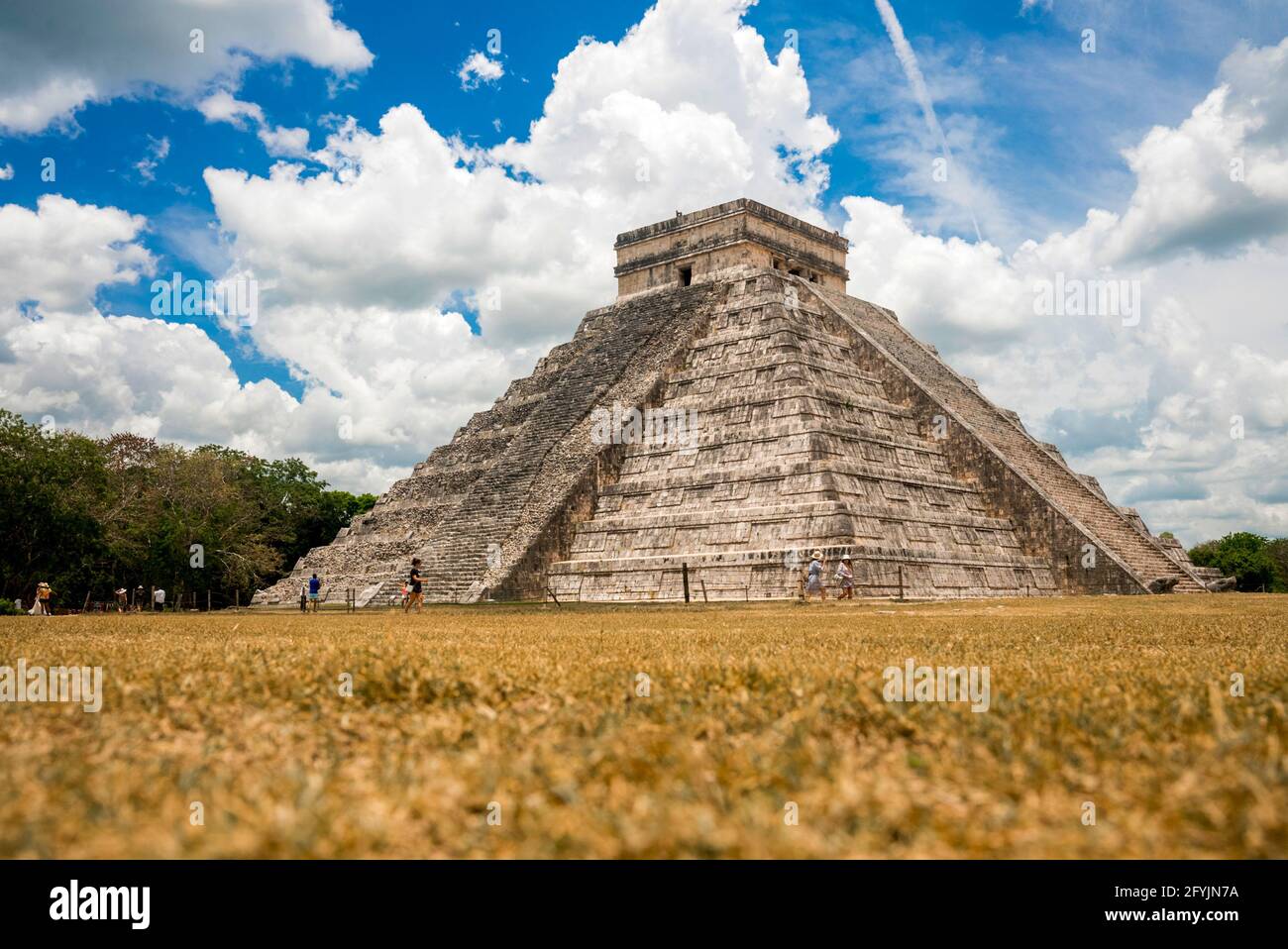 Tempio di Kukulkan, piramide a Chichen Itza, Yucatan Foto Stock