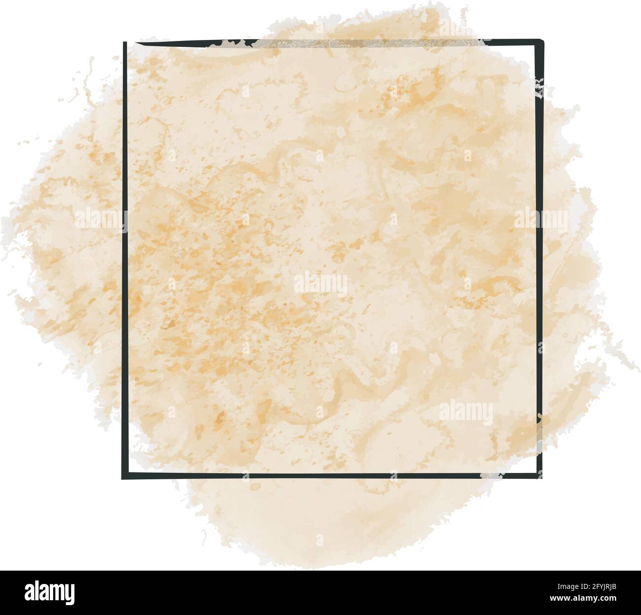 spruzzi di acquerello o tratto di pennello con cornice per vettore di testo illustrazione Illustrazione Vettoriale