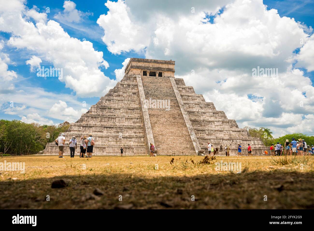 Tempio di Kukulkan, piramide a Chichen Itza, Yucatan Foto Stock