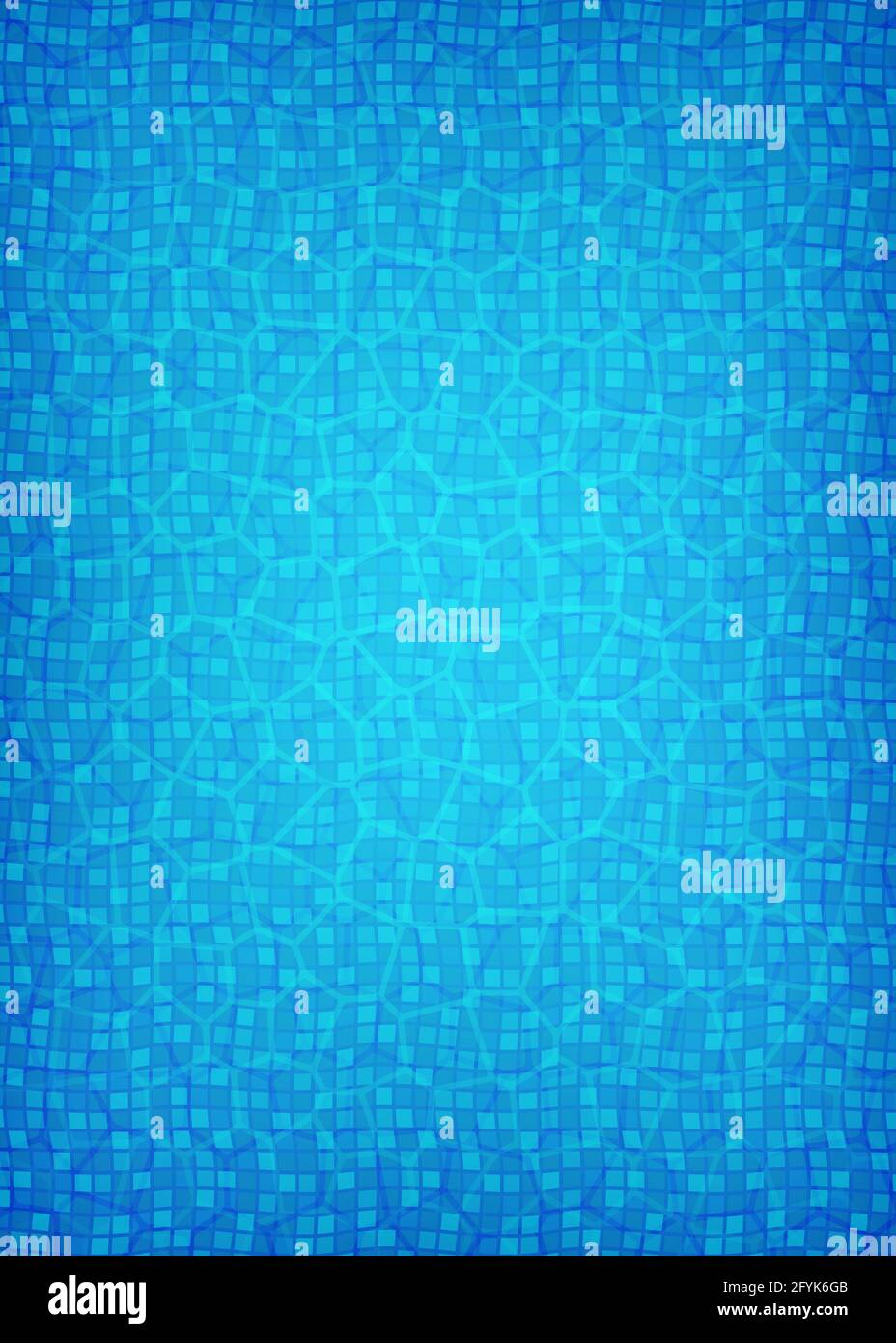 Acqua sul pavimento della piscina con piastrelle. Sfondo della piscina per poster estivo Illustrazione Vettoriale