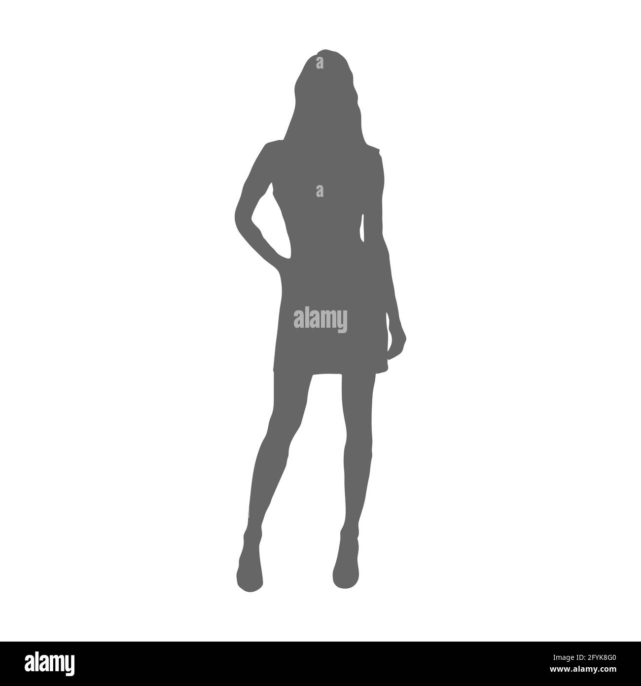 silhouette di una ragazza alla moda. Icona della sfilata di moda o manichino.  Stile piatto Immagine e Vettoriale - Alamy