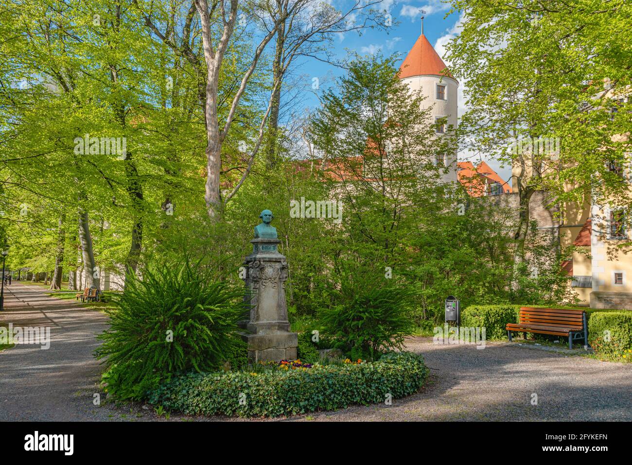 Werner-Memorial ad Albertpark, Freiberg, Sassonia, Germania Foto Stock