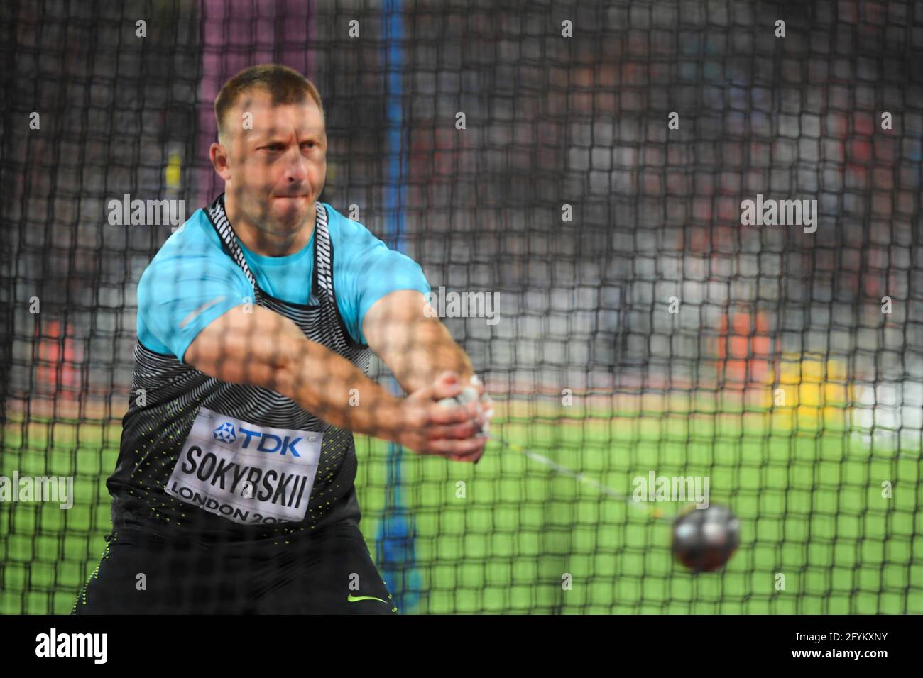 Aleksey Sokirskiy (Russia). Martello, finale. IAAF World Athletics Championships Londra 2017 Foto Stock